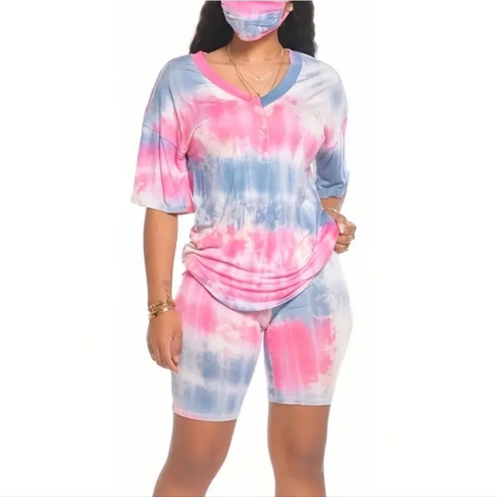 Plus size Tie dye 2pc short set sz 3X